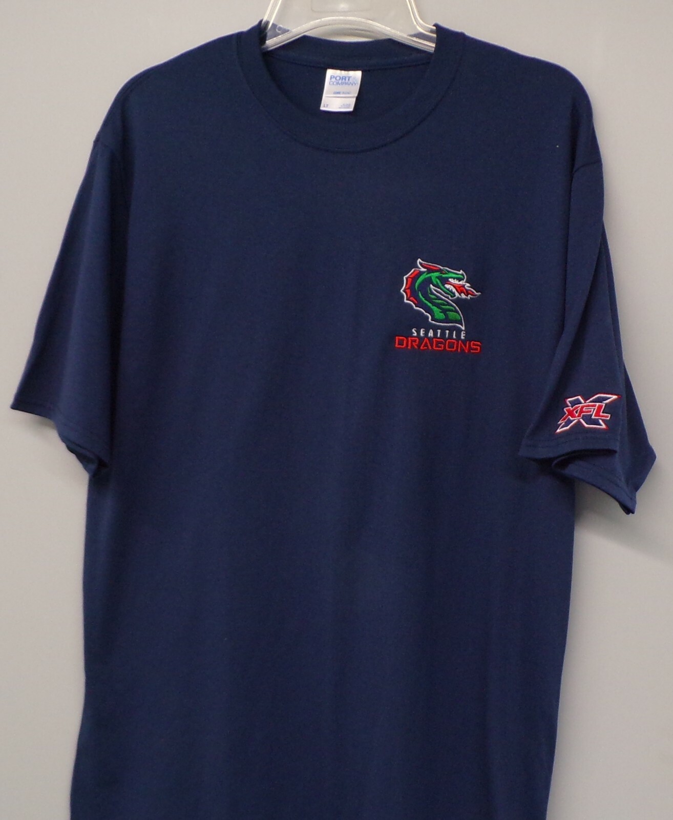 XFL Football Seattle Dragons Embroidered T-Shirt S-6XL, LT-4XLT NFL New
