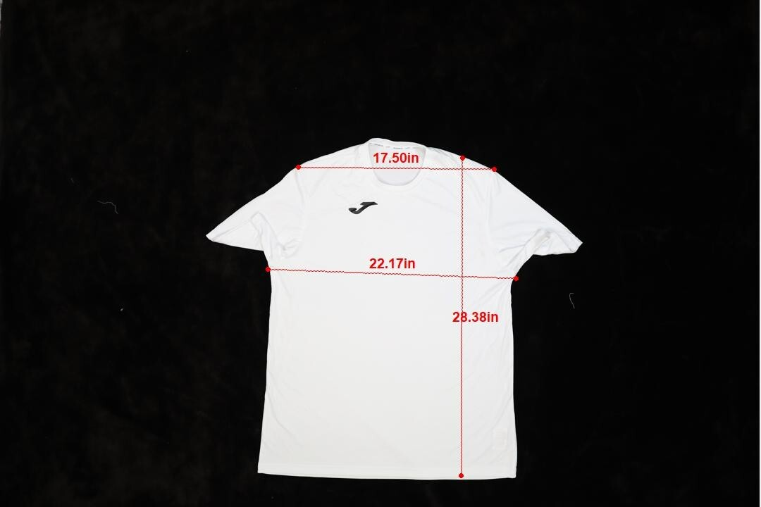 Joma Mens Solid White Short Sleeve Round Neck Athletic Soccer Blank T-Shirt L