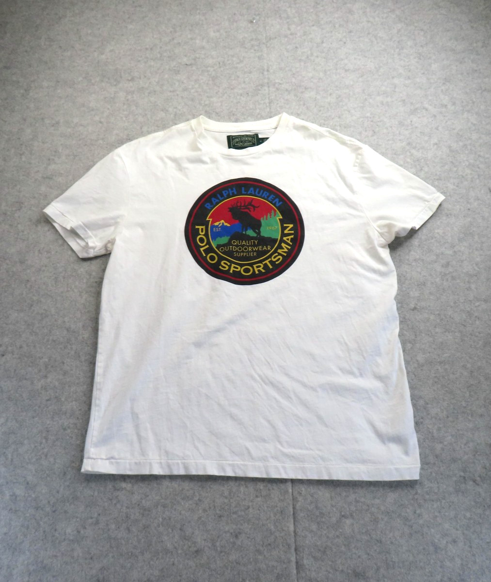 Polo Ralph Lauren Shirt Mens Medium White Polo Country Sportsman Graphic Tee
