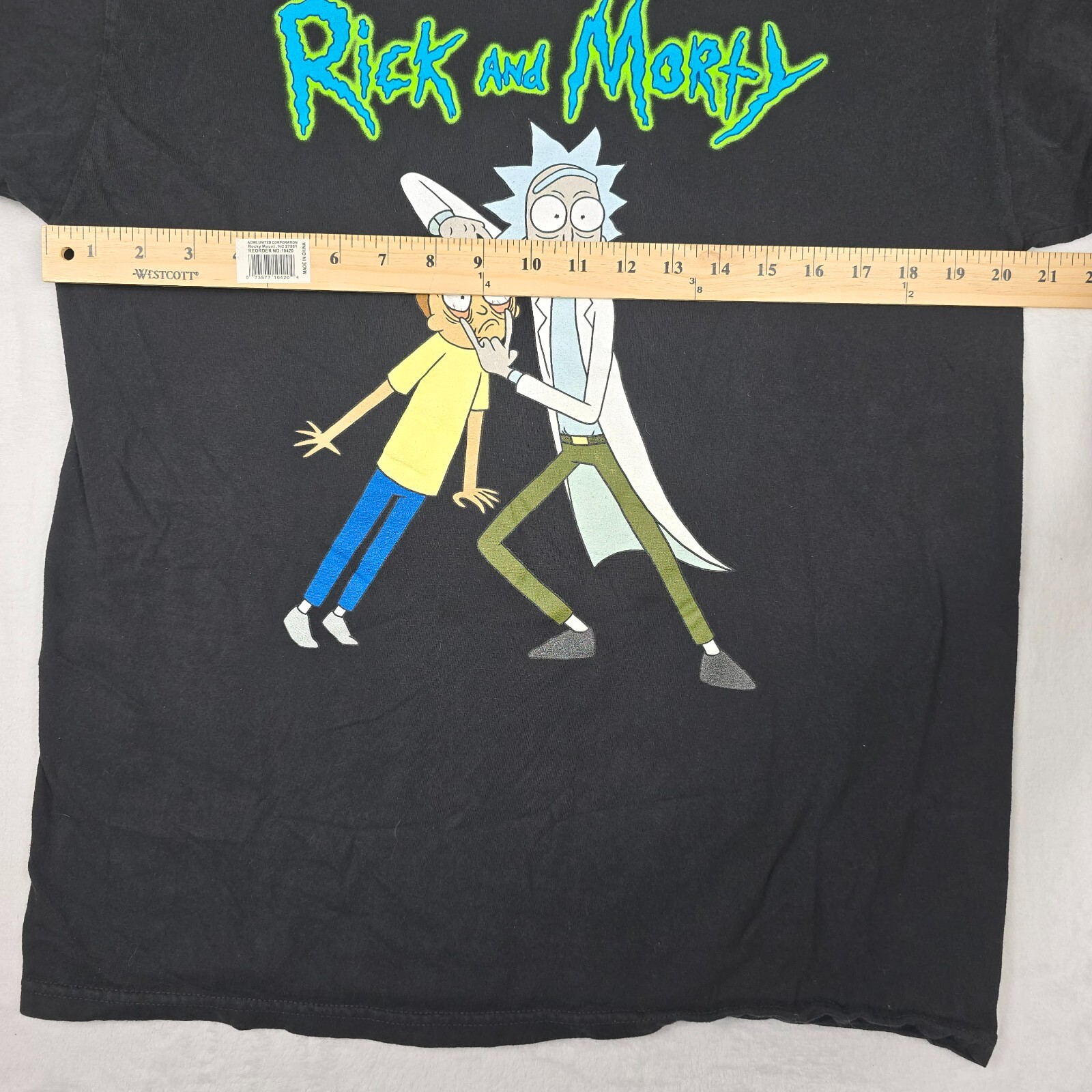 Rick and Morty Holding Eyes Open Adult Swim Ripple Junction Men’s Large Shirt