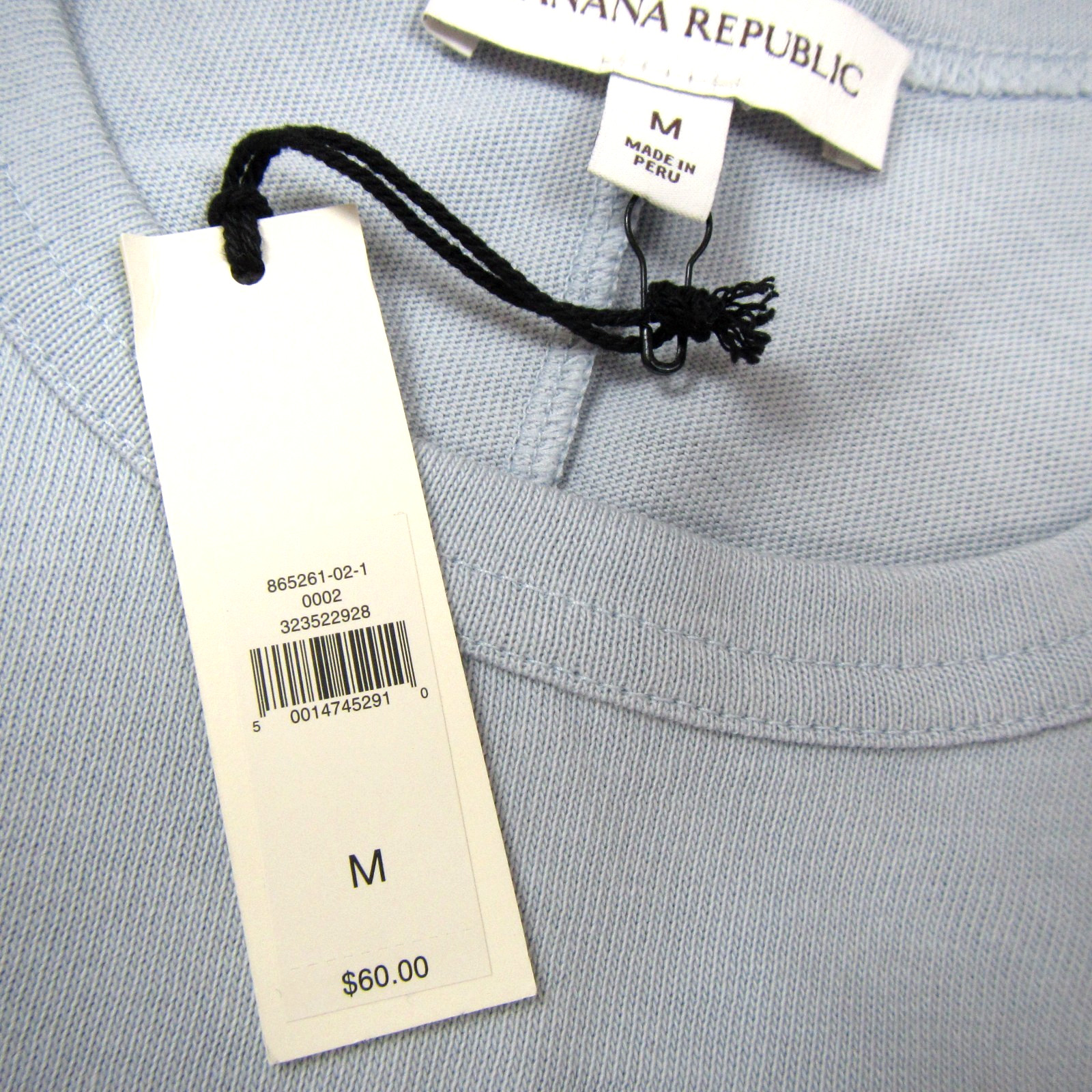 NEW 2026 BANANA REPUBLIC MENS COTTON JERSEY LONG SLEEVE TEE SHIRT MEDIUM M BLUE