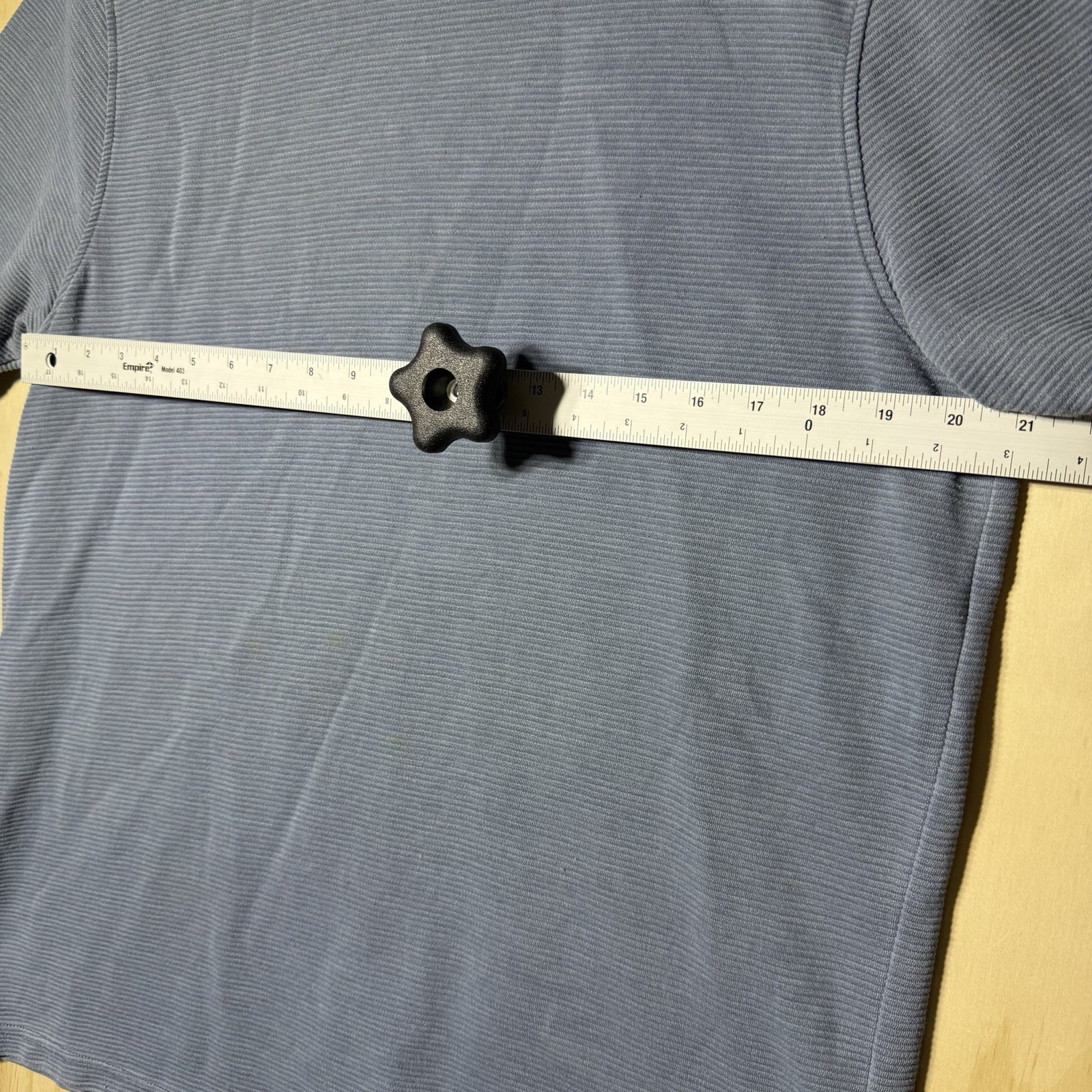 Common People Ribbed Knit T Shirt Large Blue Short Sleeve Casual Minimalist Tee