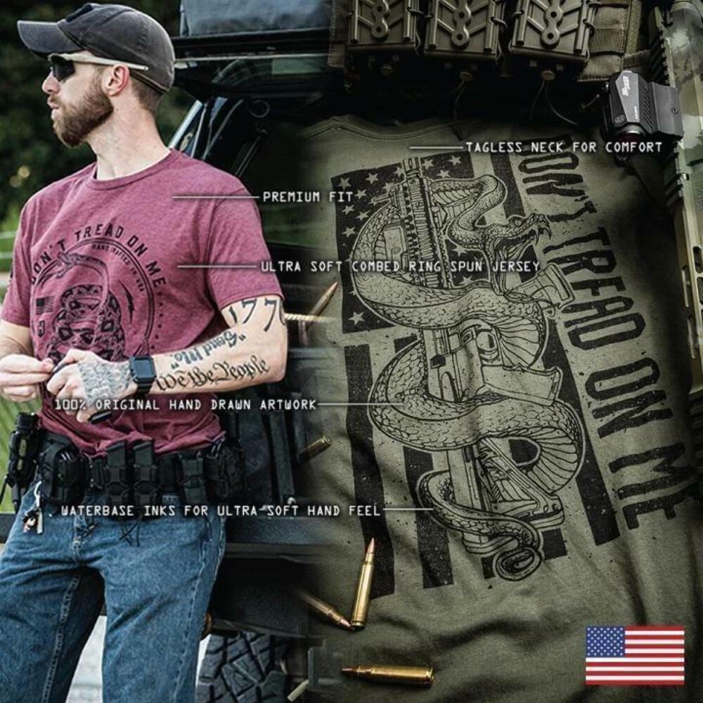 Howitzer Style Men’s T-Shirt DEFIANT PATRIOT Military Grunt Black S -5XL