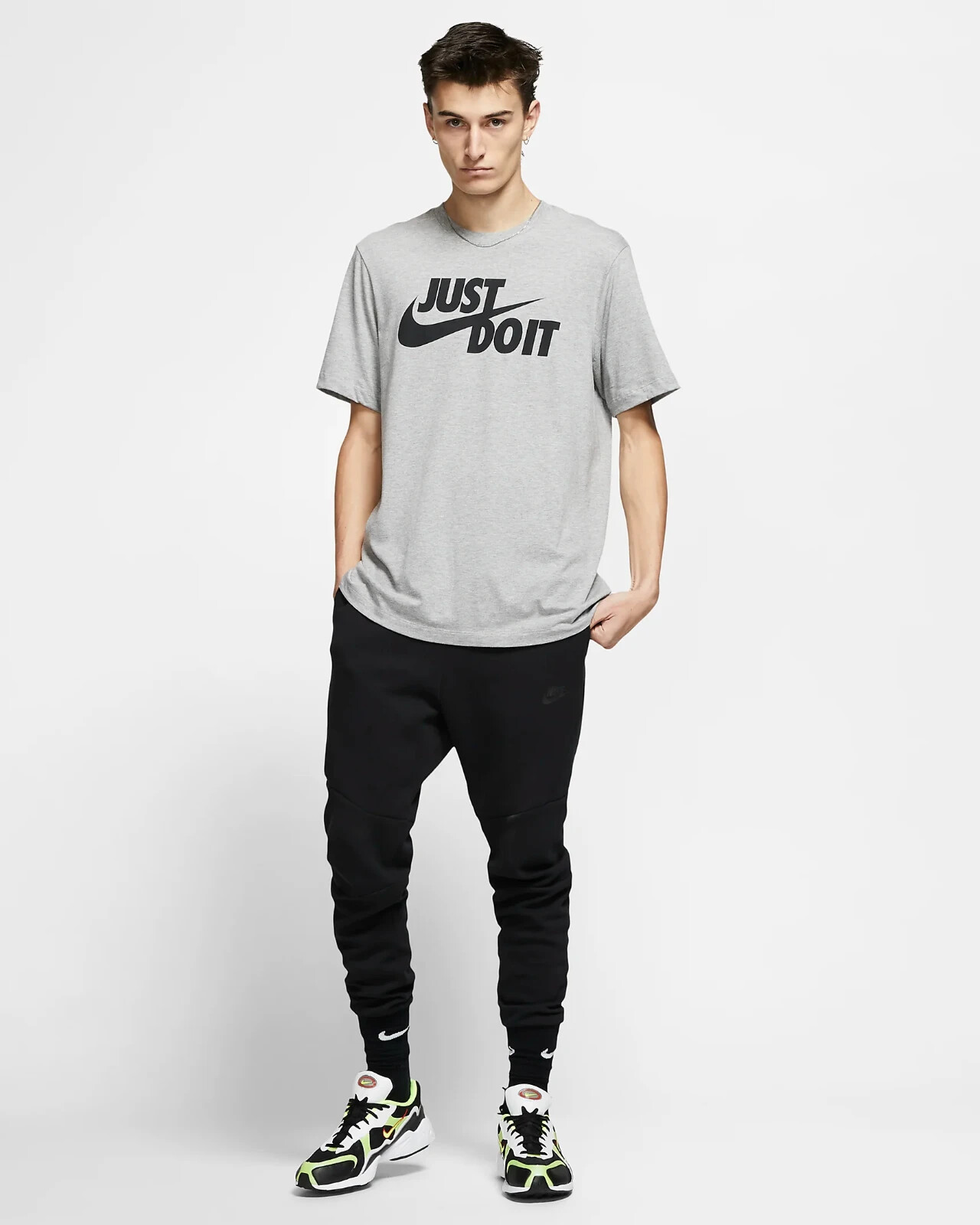 Nike Men’s Sportswear JDI Logo Tee T-Shirt Heather Grey AR5006-063 NWT – X-LARGE