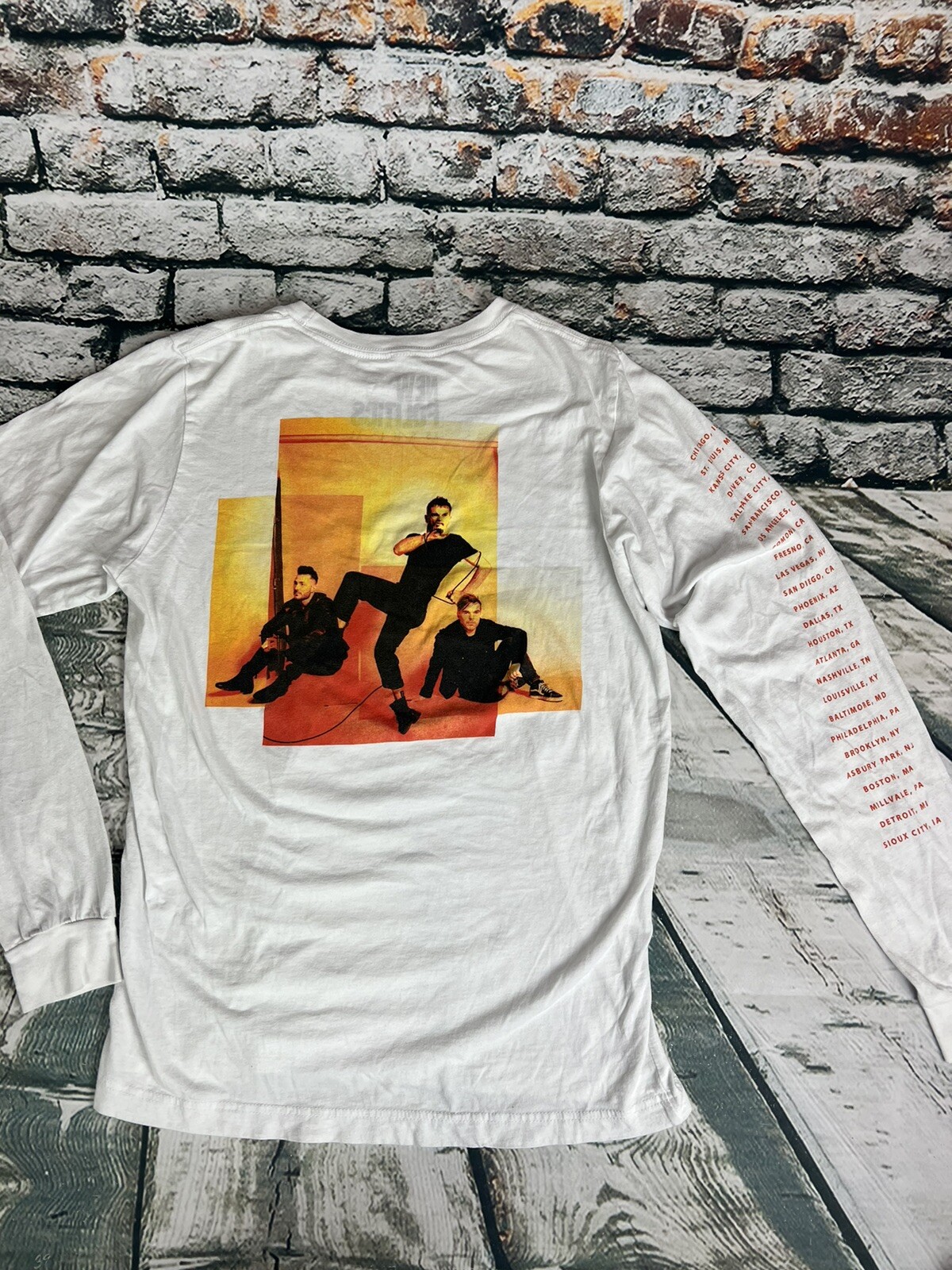 New Politics White Long Sleeve Tour Shirt Sz M