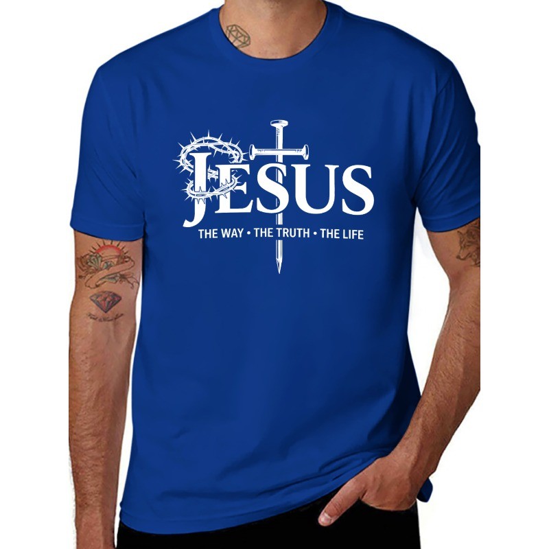 Jesus The Way The Truth The Life Shirt Christian Cross Faith Religious Gift Tee