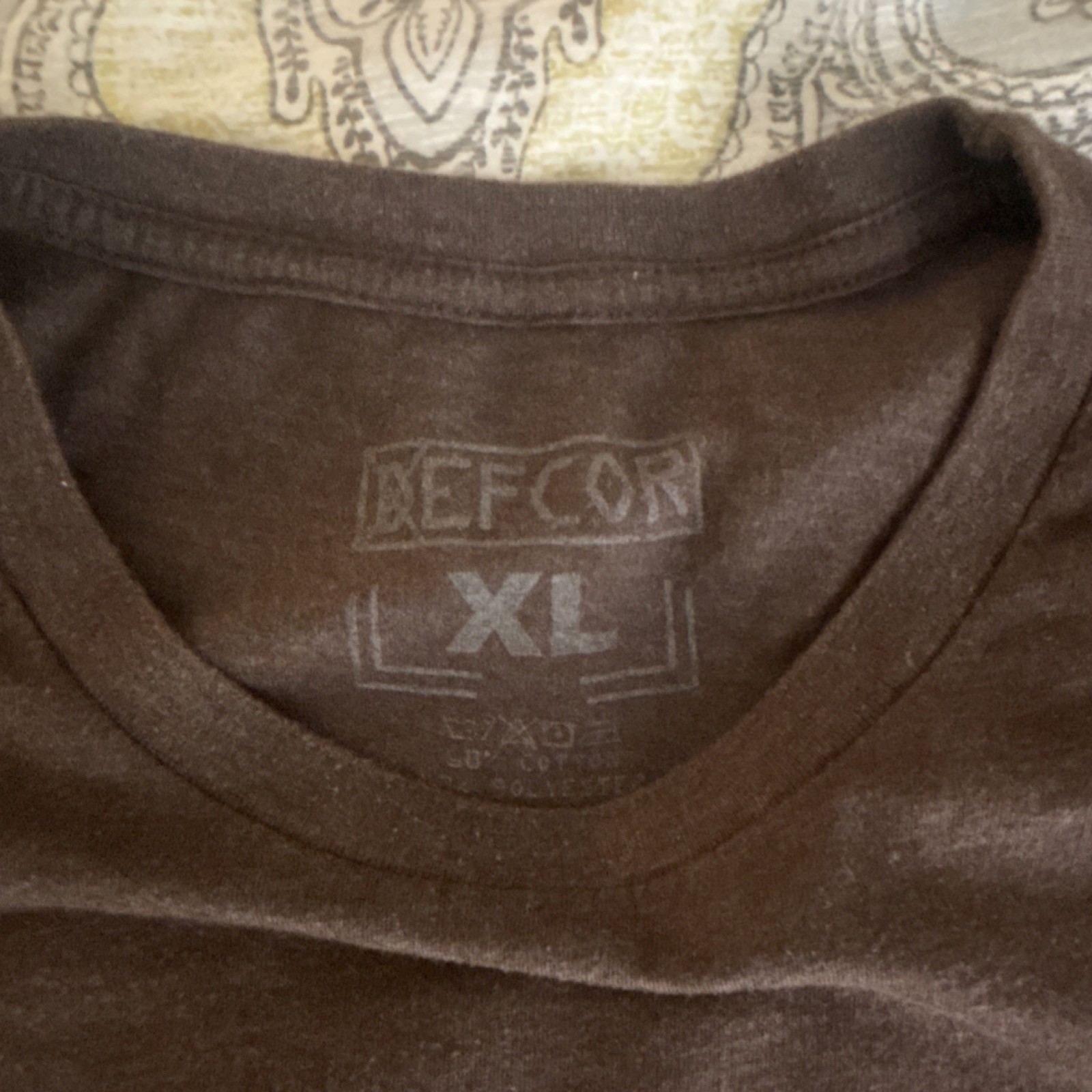 DEFCON XL Brown Graphic Print Motivational T-Shirt Crew Neck Short Sleeve