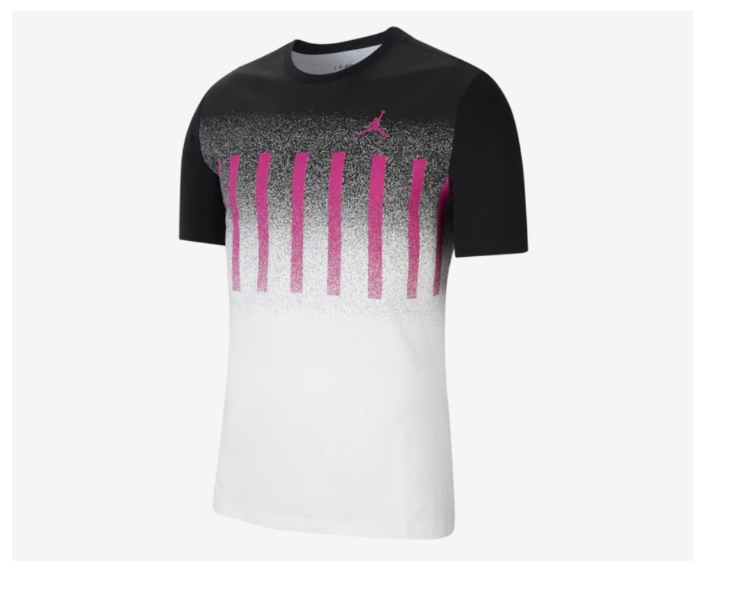 Nike Jordan Fade Men’s Graphic T-Shirt White/Black/Active Fuchsia BNWT
