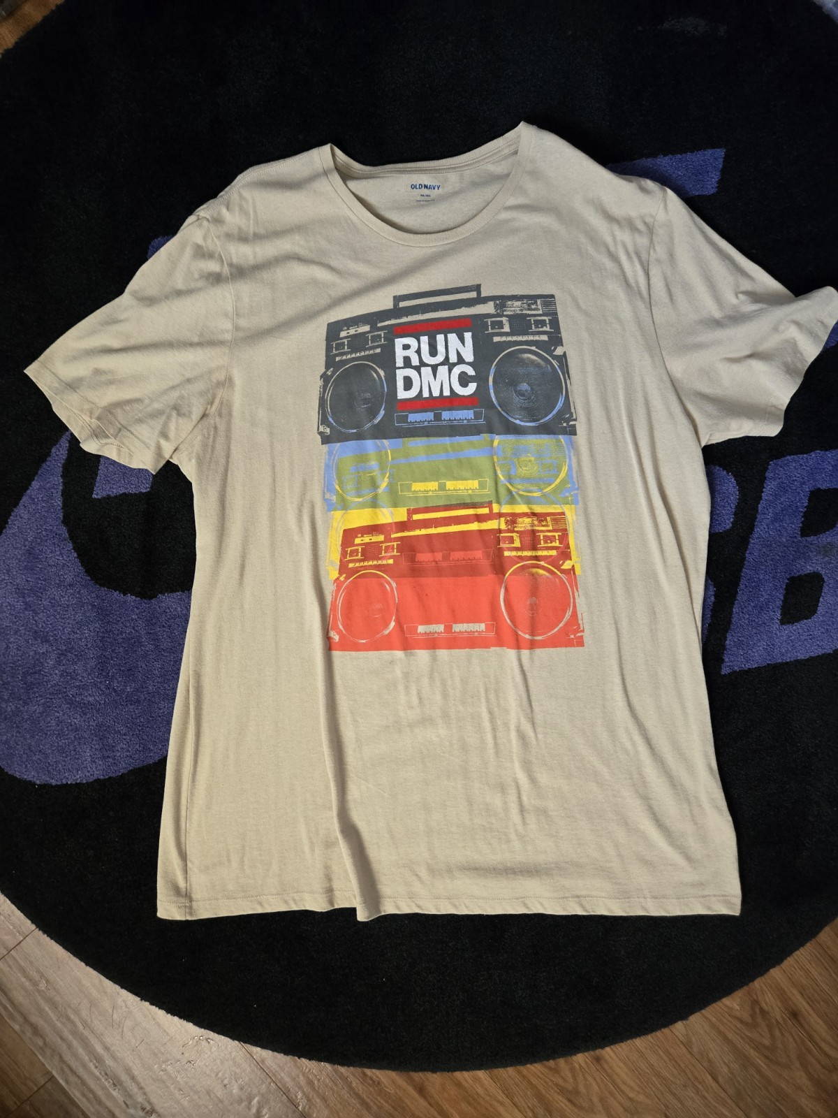 Men’s Big & Tall Old Navy X Run D.M.C. Softstyle T-Shirt Cream Boombox 2xl Tall