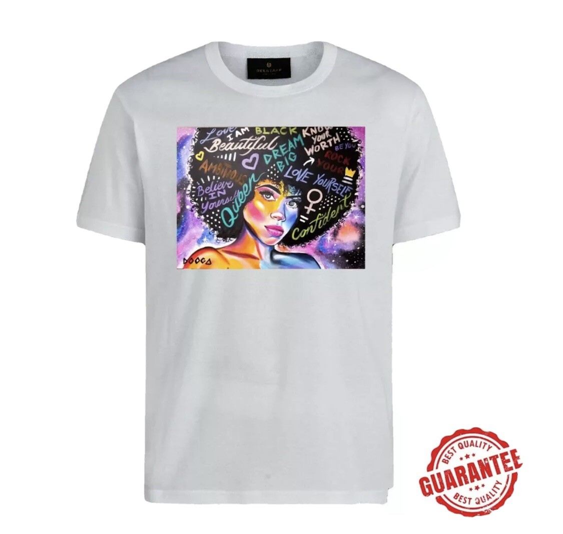 black beauty t-shirt princess t-shirt white unisex Black Queen Shirt Custom Tee