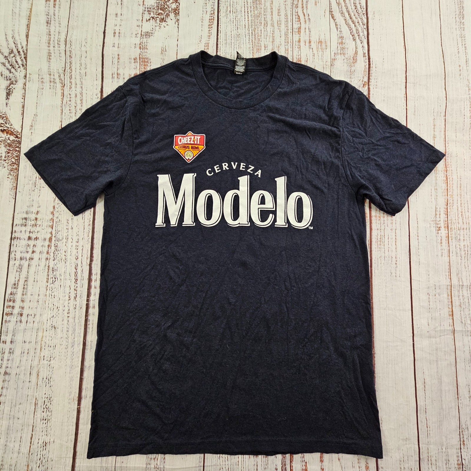 Modelo Cerveza Cheez It Citrus Bowl Blue Short Sleeve Tri-Blend T-Shirt Men’s M