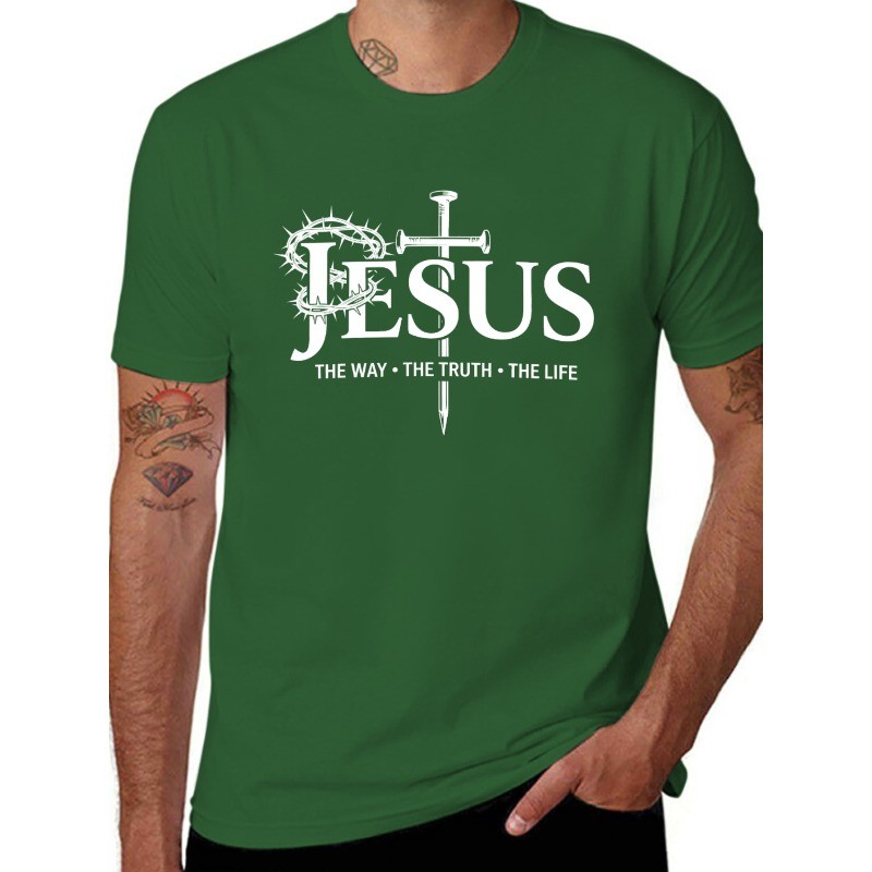 Jesus The Way The Truth The Life Shirt Christian Cross Faith Religious Gift Tee