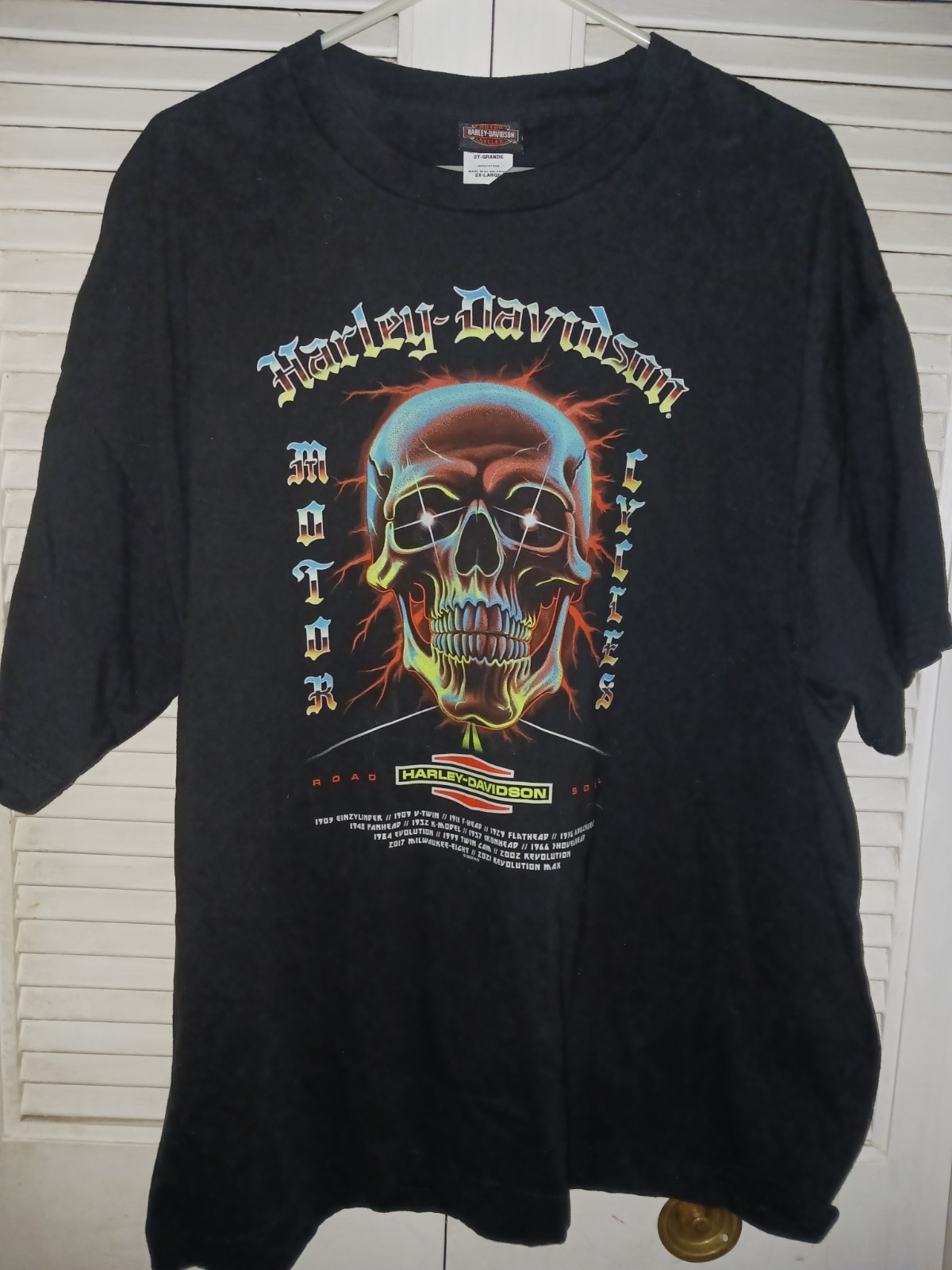 Vintage Harley-Davidson Chicago Skull Double Sided Shirt Men’s Size 2XL Black
