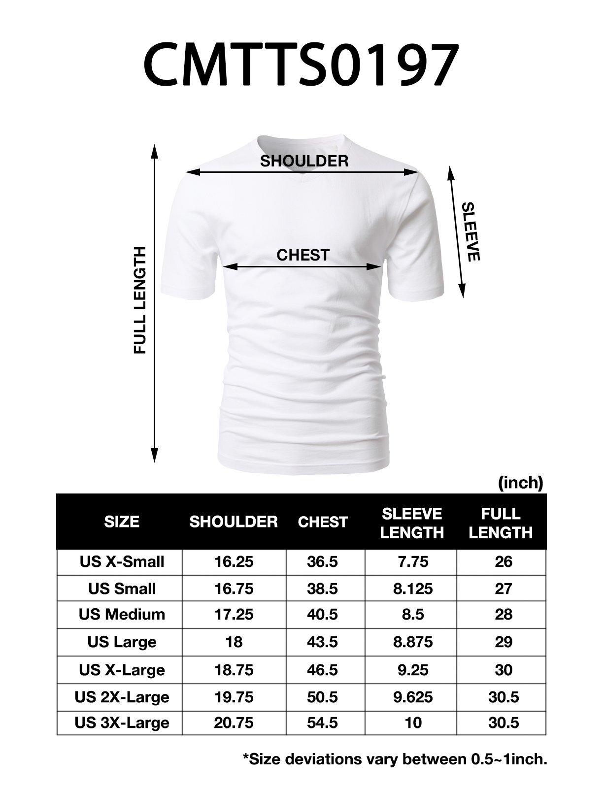 Mens Daily Basic V Neck Short Sleeve T-Shirts with Cotton Blended Fabric WHIT…