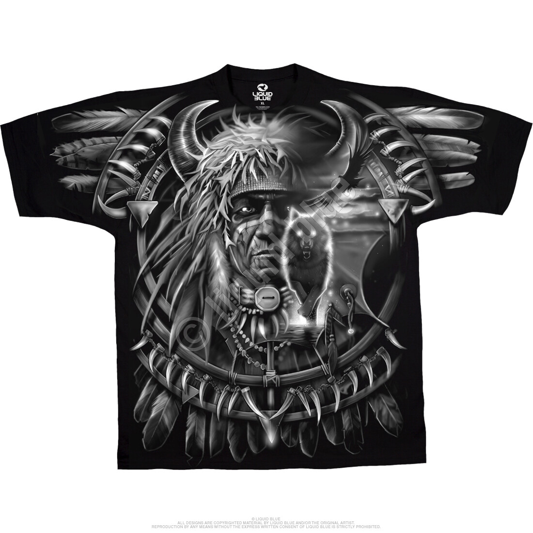WOLF DREAMCATCHER-2 SIDED Big Print-T-SHIRT S-M-L-XL-XXL,3X-4X,5X,6X Mystical