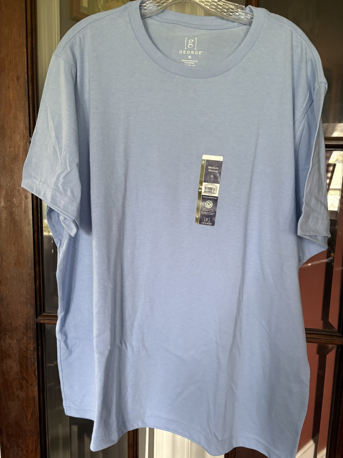 George Men’s Short Sleeve Crew Blooming Blue Heather Tee Shirt