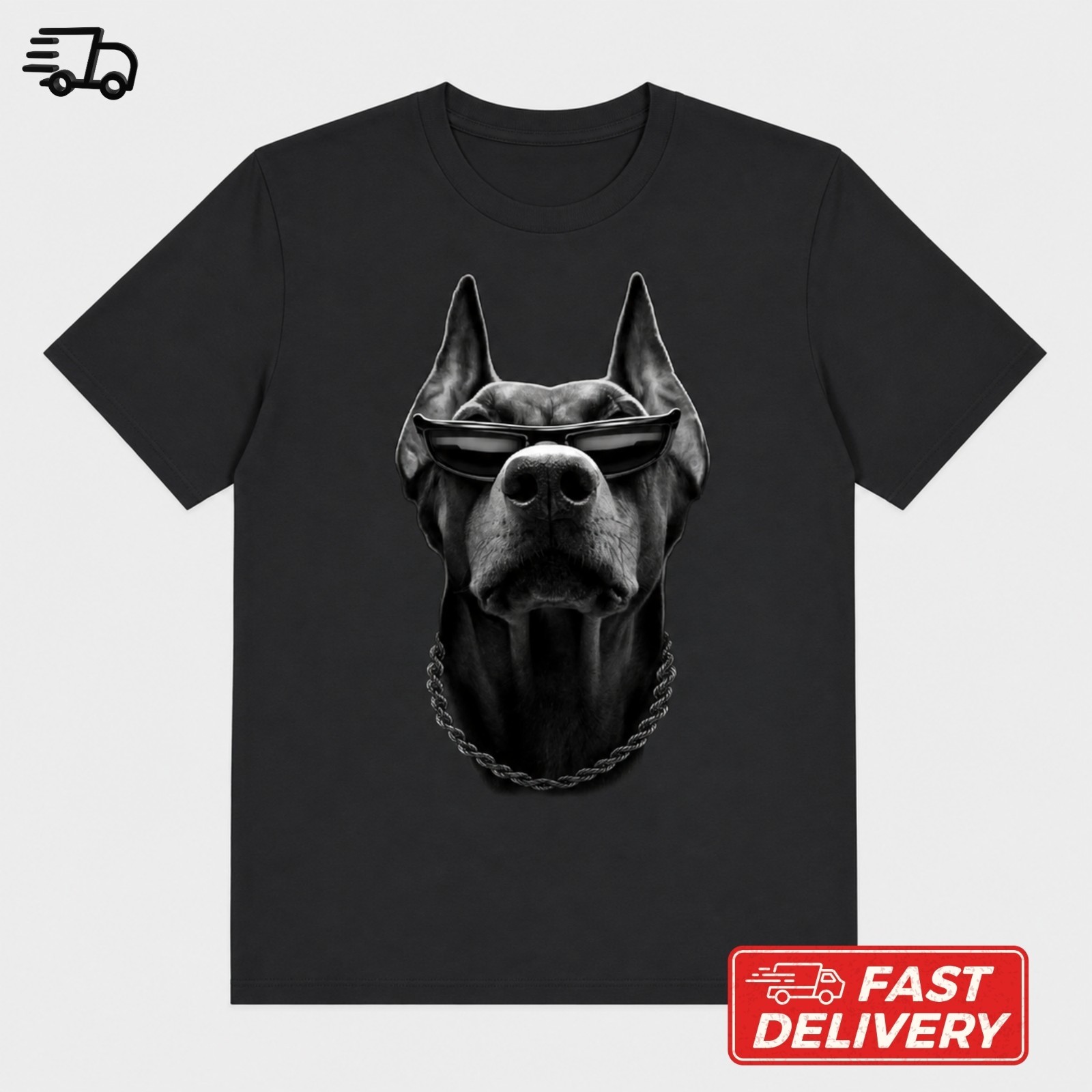 Gangsta Doberman with Glasses T-Shirt Swag Dog Lover Unisex Tee