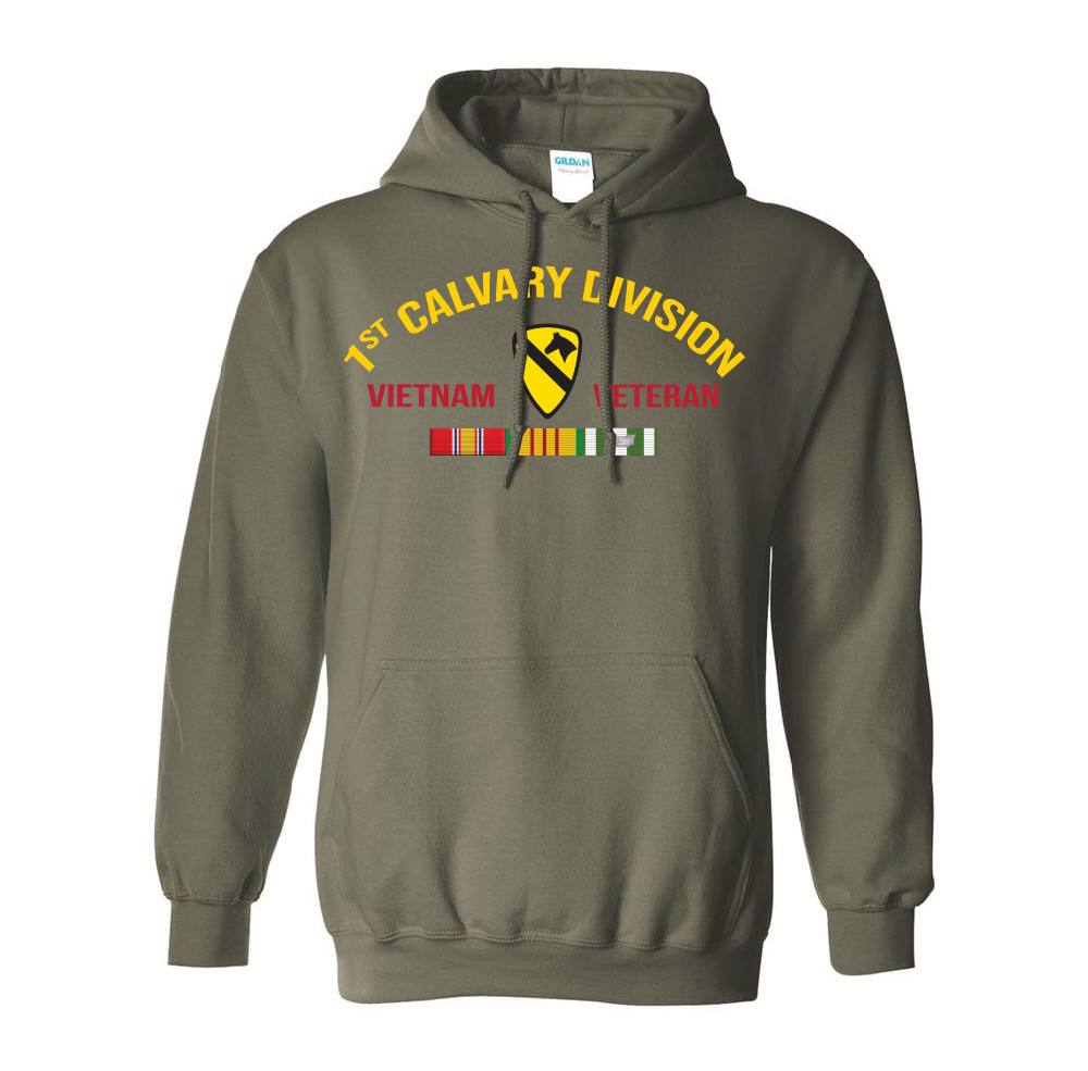 1st Calvary Division Vietnam Veteran Hooded Sweatshirt Officially Licensed