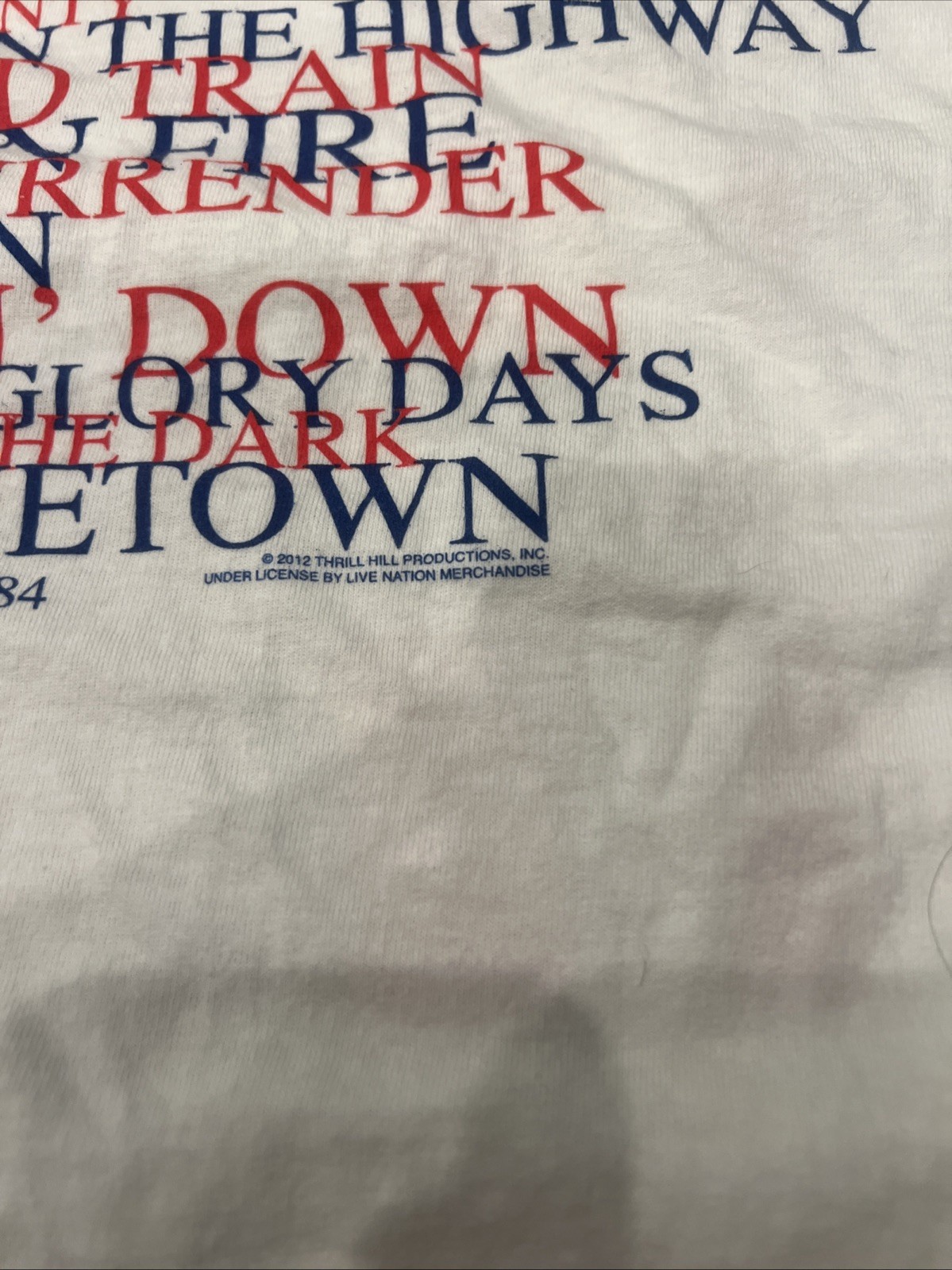 BRUCE SPRINGSTEEN L Born in the USA 1984 Concert TSHIRT ReProduced in 2012 NWOT