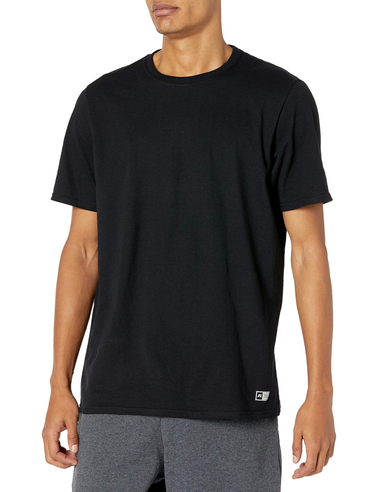 Mens Performance Cotton Short Sleeve T-Shirt, Black, XXL