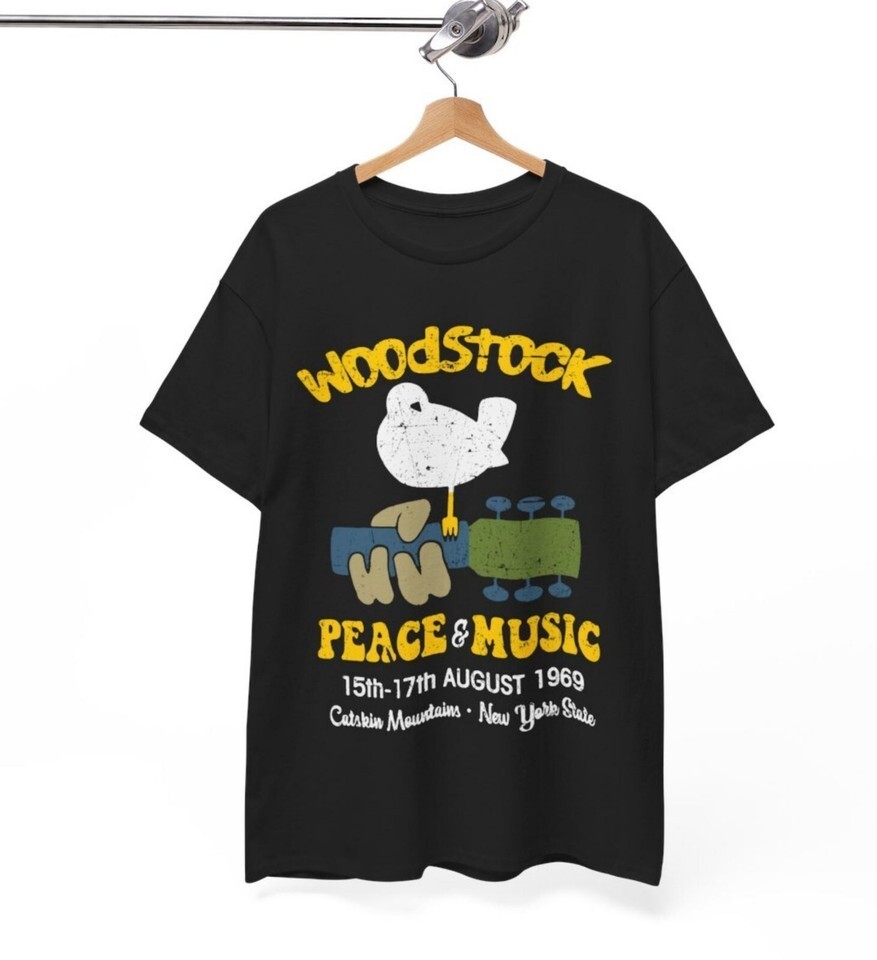 Peace & Music Festival Classic T-Shirt New York State Woodstock Black shirt