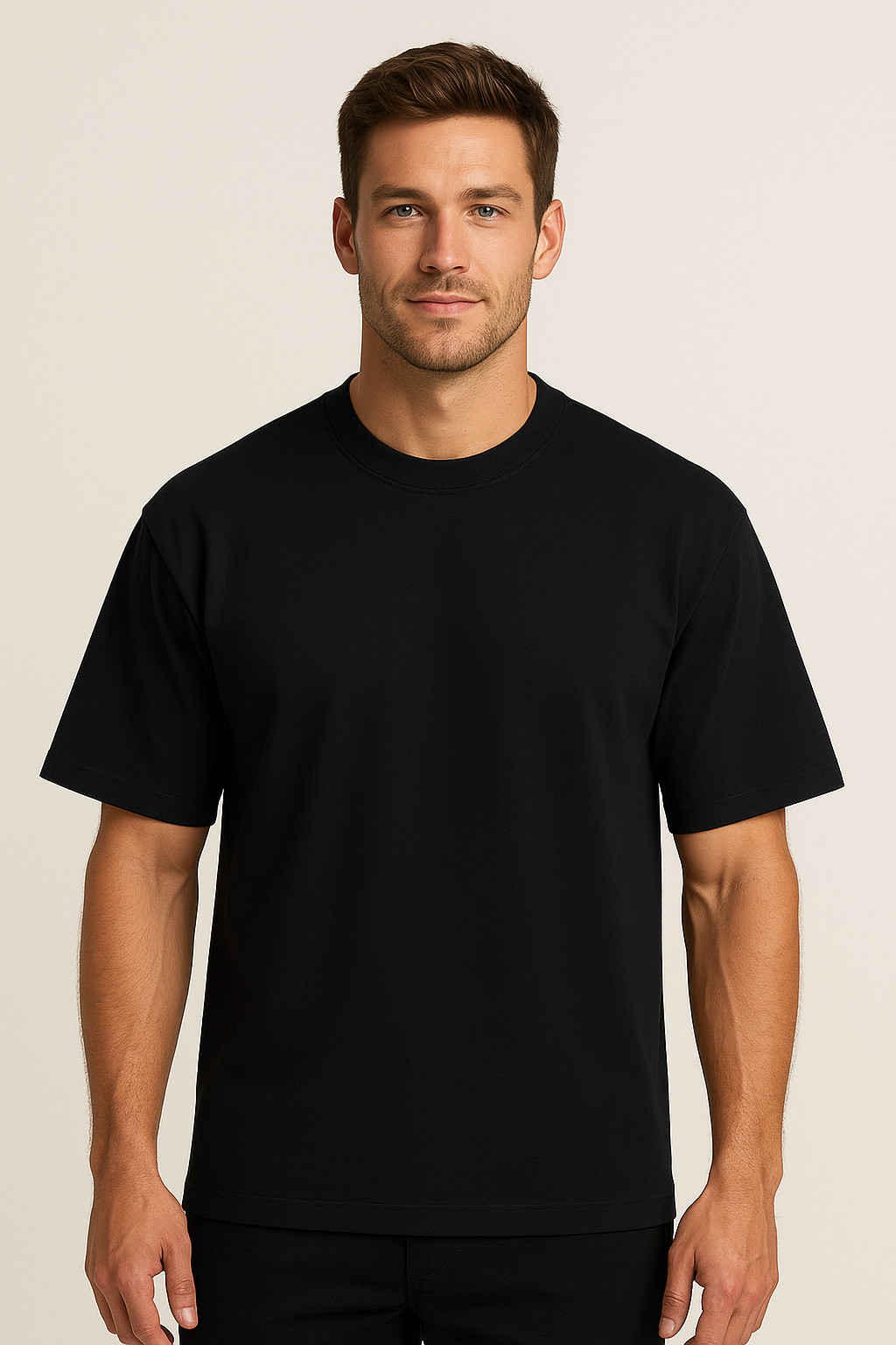 Men’s Plain T-shirts Short Sleeve Blank Cotton Heavy Weight Big Size Crew Neck