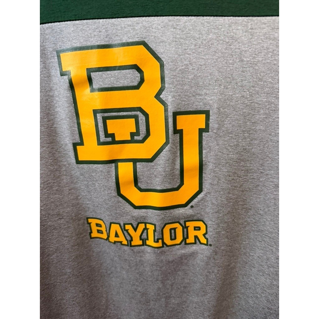 Under Armour Baylor University Bears HeatGear Long Sleeve Shirt Grey Green Men M