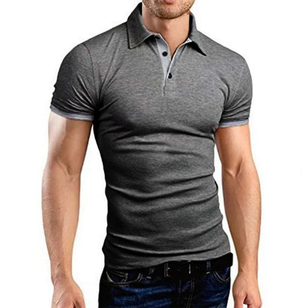 Men’s Color Polo Shirt Slim Fit Casual Gym Tshirt Fashion Tee English Style Gift
