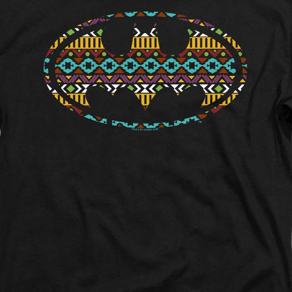 Batman Aztec Fill Licensed Adult Unisex Long Sleeve T-Shirt SM-3X
