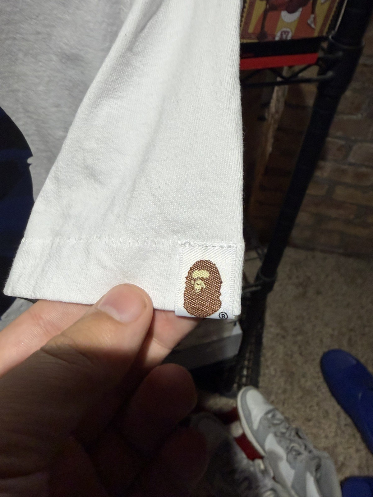 Bape Color Camo Big Ape Head Tee White/Navy Size M 100% authentic Some Flaws