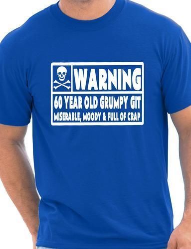 60 Year Old Git Mens Funny 60th Birthday Gift Fathers Day T-Shirt Size S-XXL