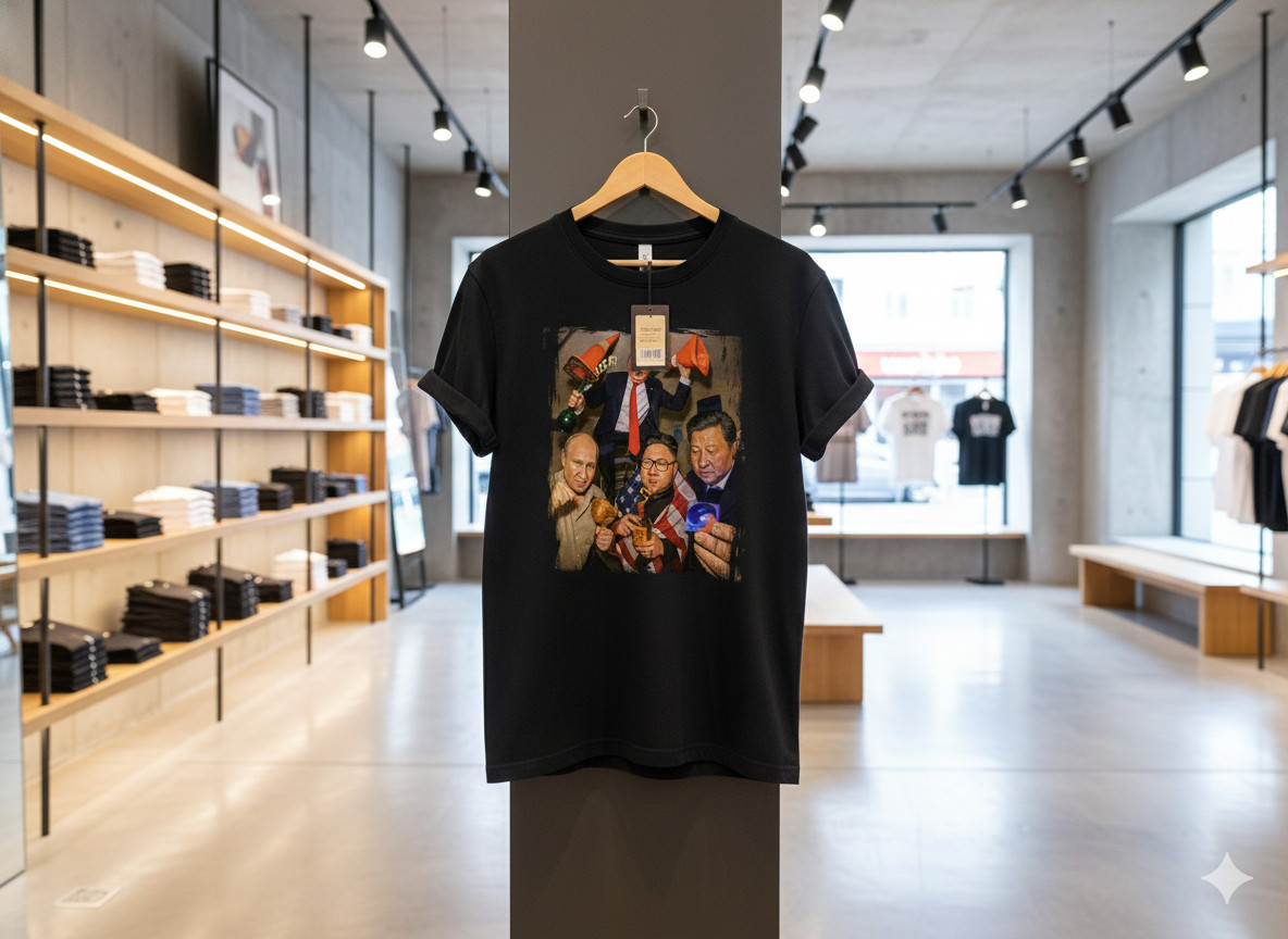 Funny Political Leaders Graphic T-Shirt Unisex Black Streetwear – S450
