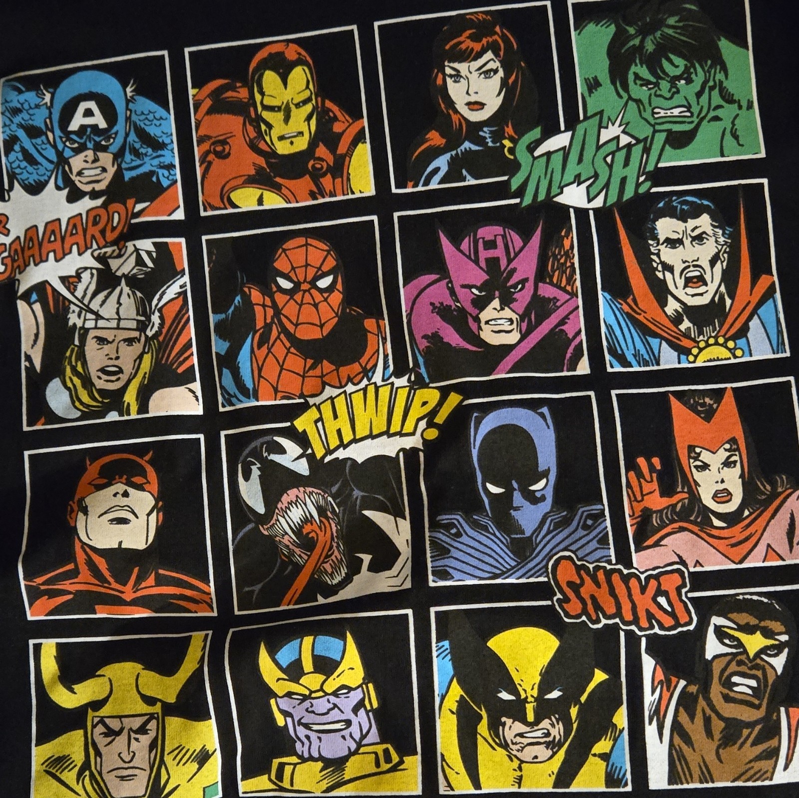 Marvel Men’s XL Black Graphic Print T-Shirt Short Sleeve Crew Neck RN#36947
