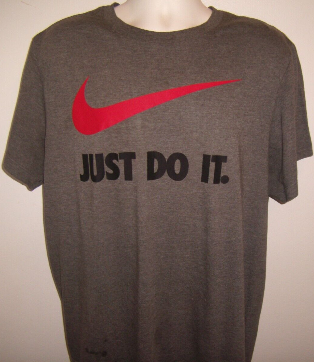 NIKE: Men’s Gray Short Sleeve Tee Shirt Large “Just Do It” Logo