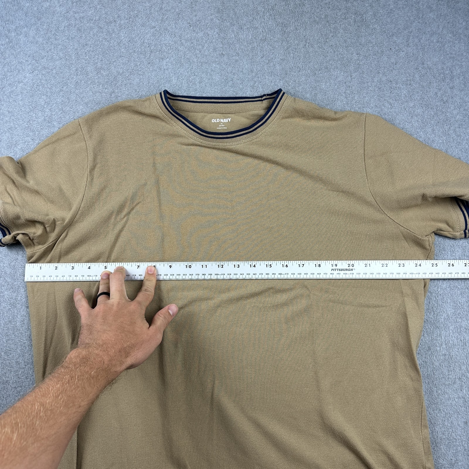 Old Navy Shirt Mens XL Tan Performance Go-Dry Athletic Crewneck Tee Cotton Blend