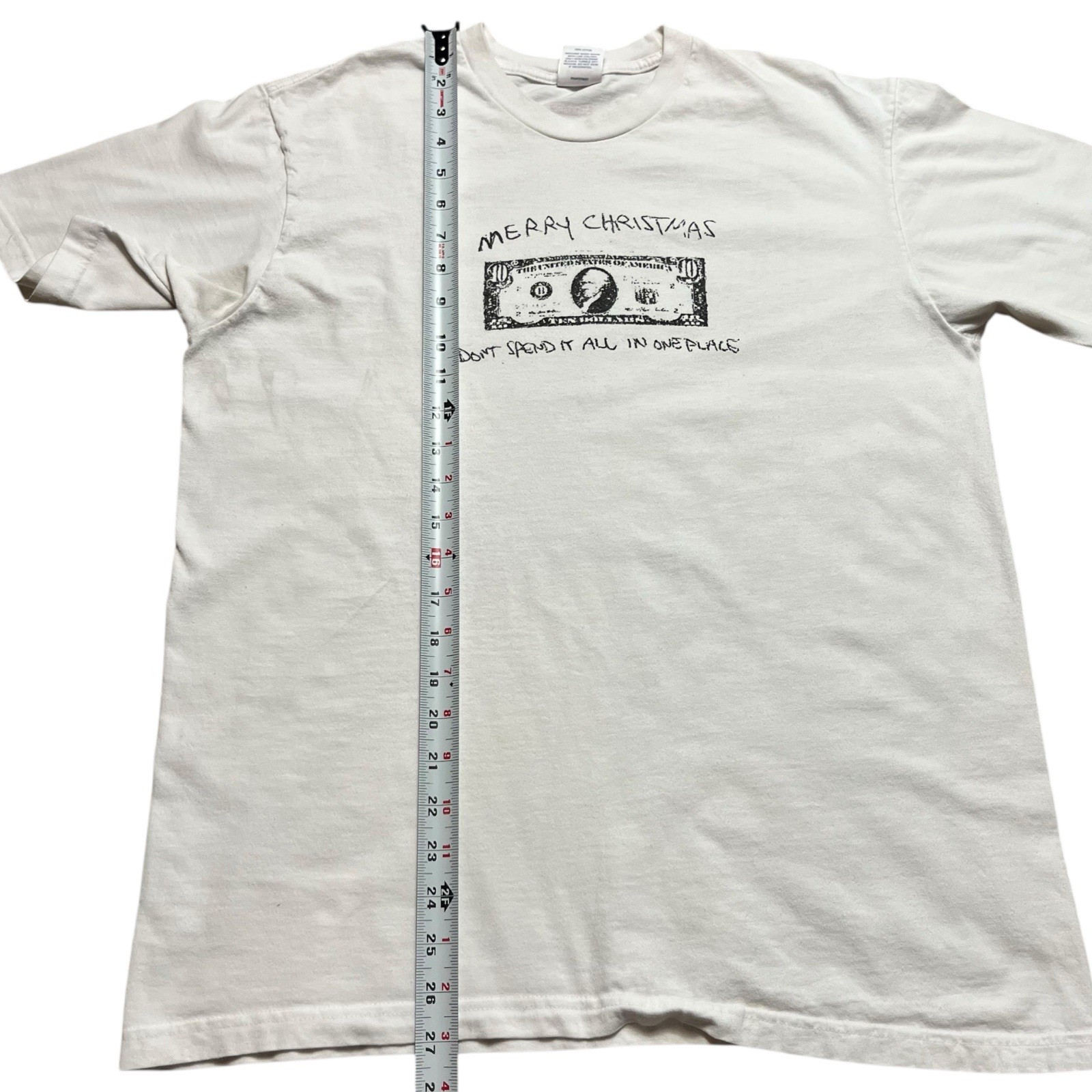 Supreme Merry Christmas 10 Bucks Shirt Size Medium Streetwear Skate Hype White