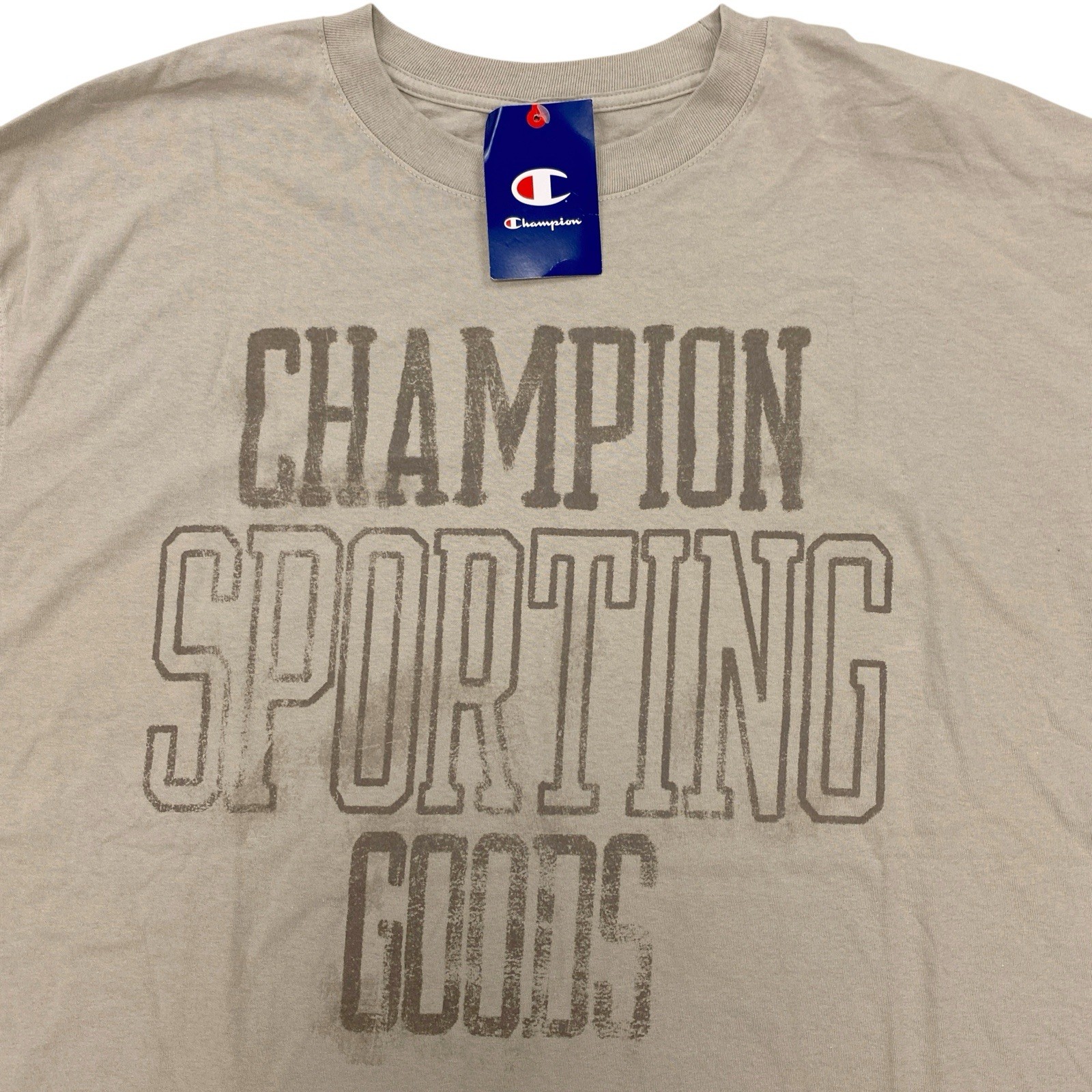Champion Big & Tall Men’s Classic ‘Sporting Goods’ Graphic T-Shirt Light Beige