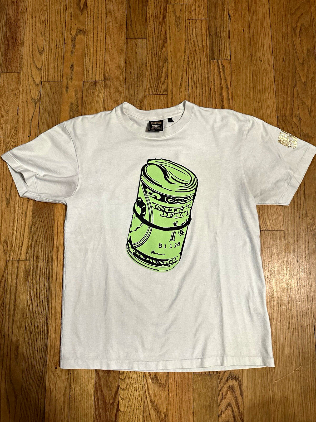 Billionaire Boys Club VAULT Men’s L White Cotton Crewneck Money Graphic Tee