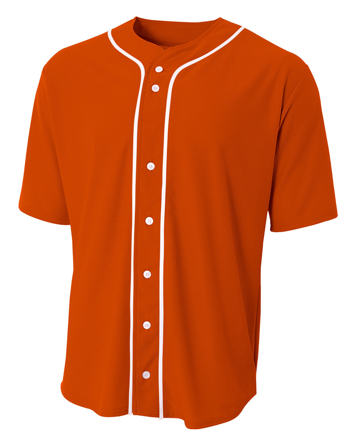 A4 N4184 Mens Polyester/Spandex Stretch Mesh Full Button Baseball Jersey Shirt