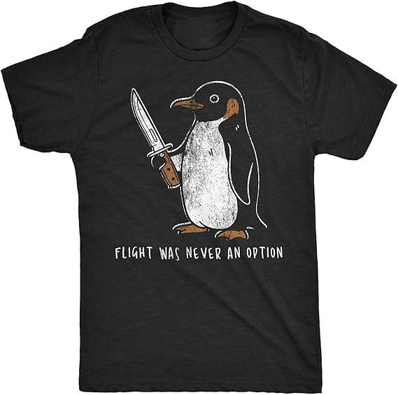 Funny Penguin Graphic T-Shirt Sarcastic Animal Humor Casual Tee