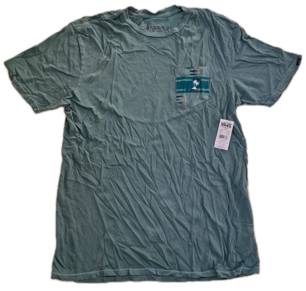 Vans Short Sleeve Shirt Mens Medium Stripe Pocket Classic Casual Embroidered