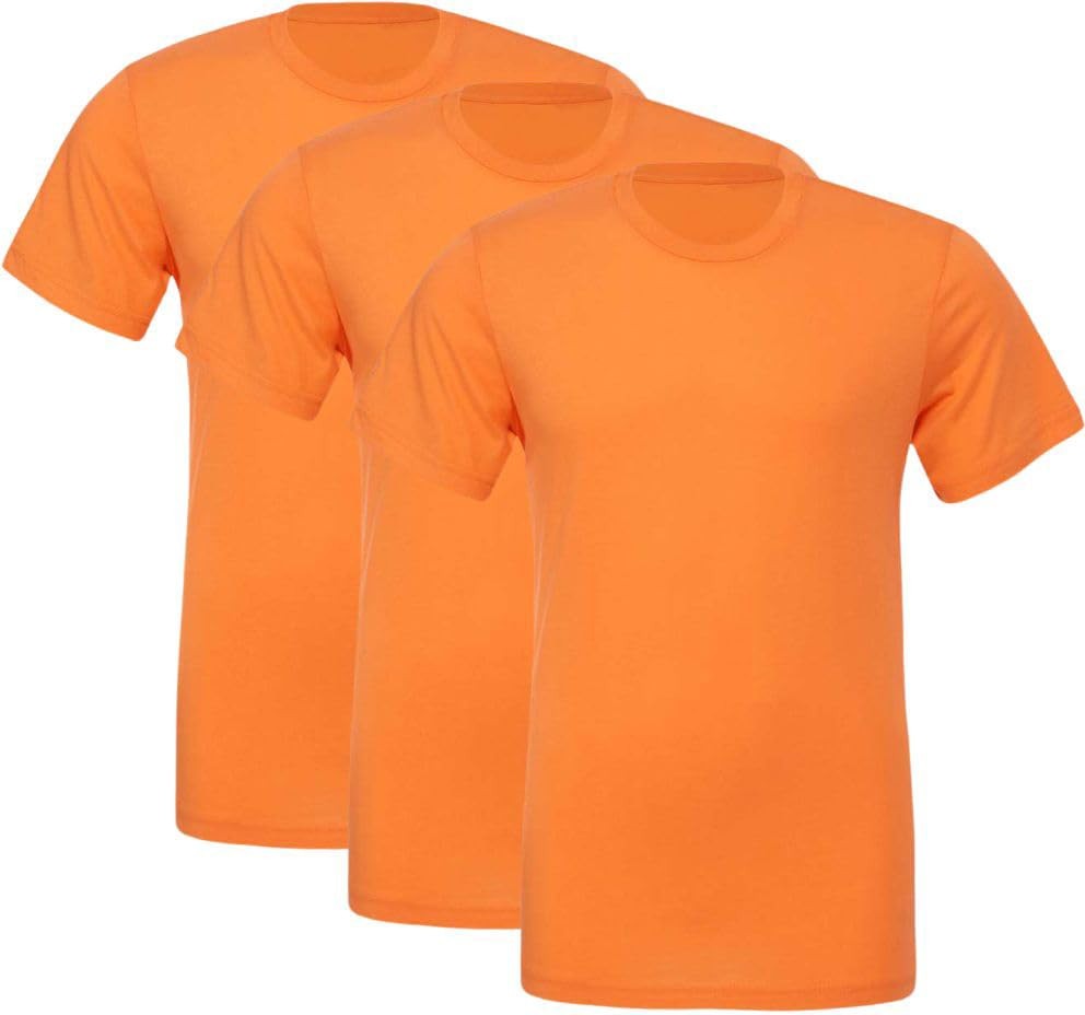 Solid Color Military Style T-Shirts 100% Cotton Ring Spun Short Sleeve Tee 3Pack