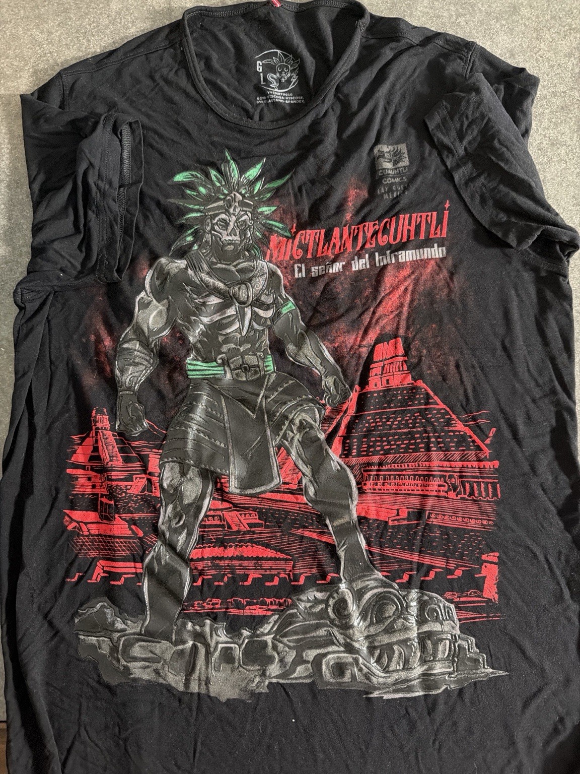 Cultivo Comics Mictlantecuhtli T Shirt Men’s Medium Black Graphic Tee Gothic