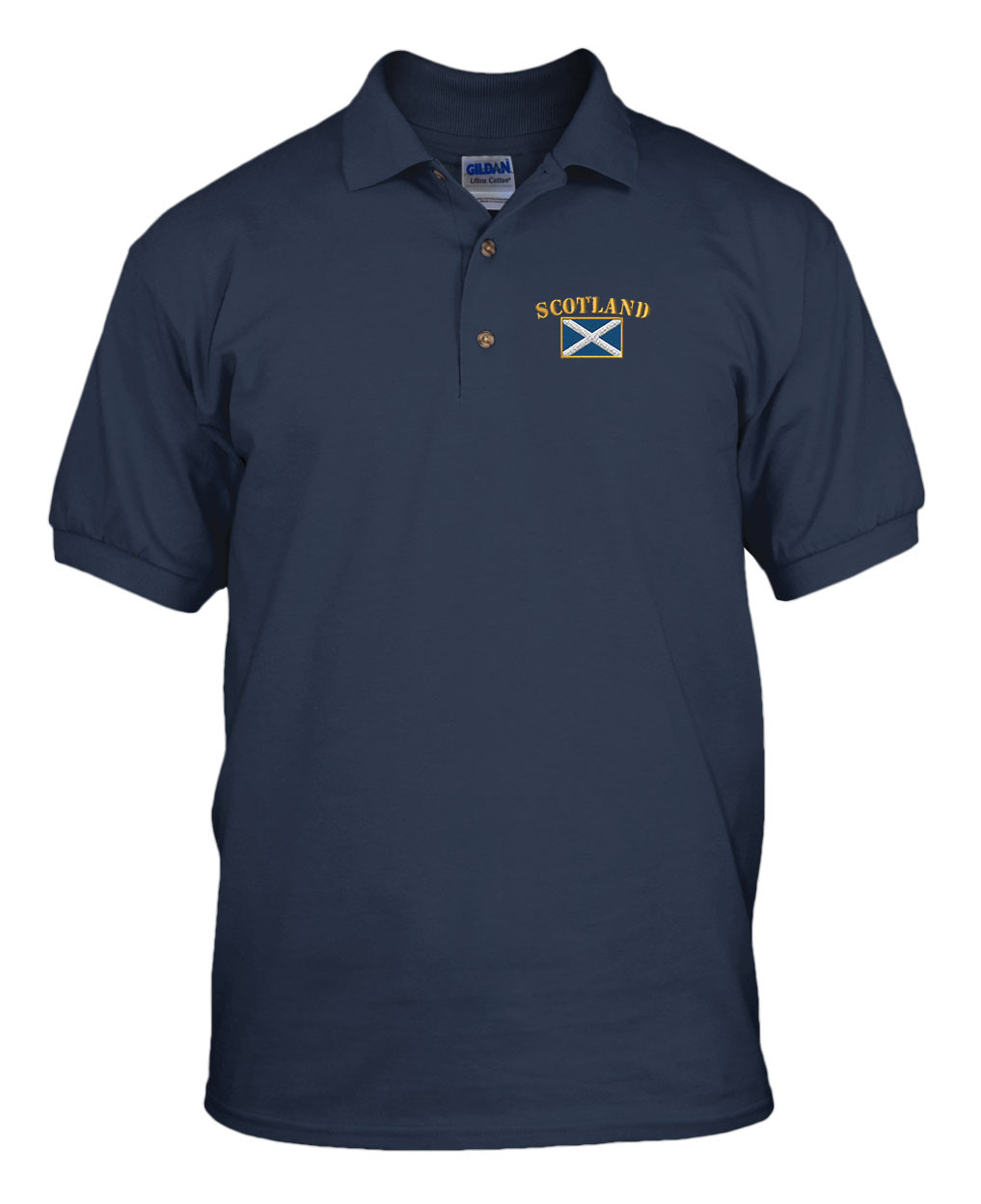 SCOTLAND FLAG Embroidery Embroidered Golf Polo Shirt
