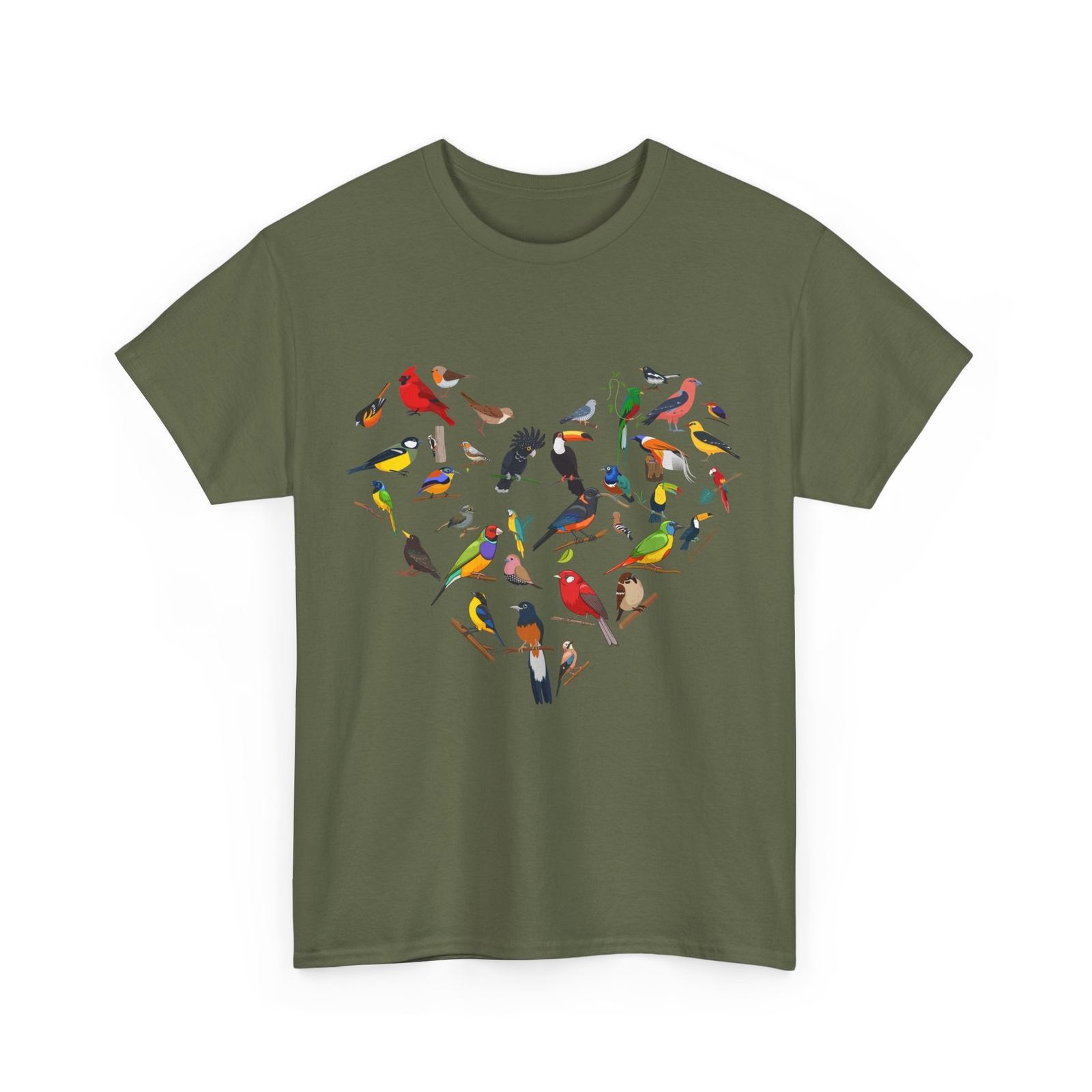 Birds Shirt, Heart Birding Birdwatching Lovers Women Men Cute Shirt