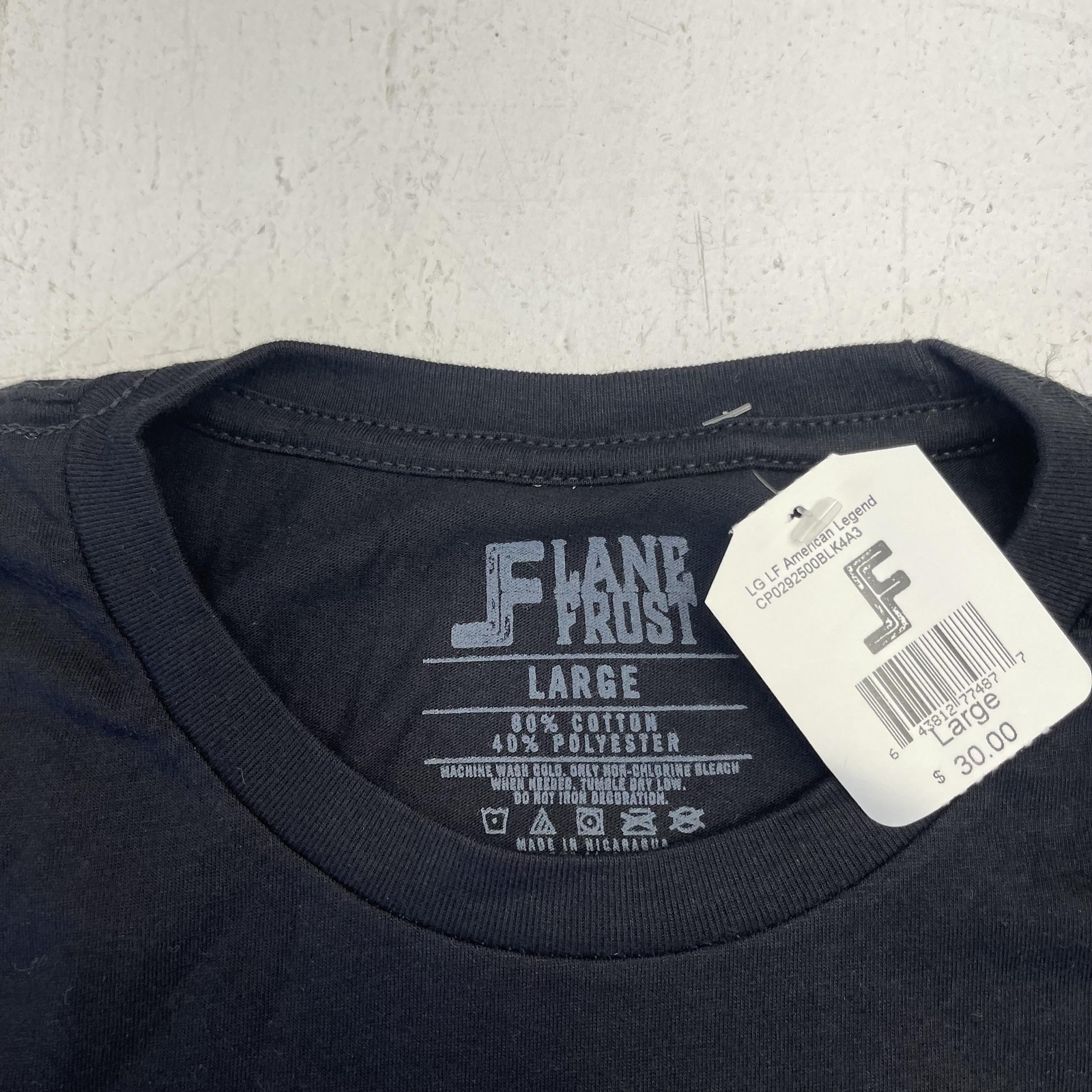 Lane Frost Shirt Mens Large Black America Forever Bull Rider Graphic Tee