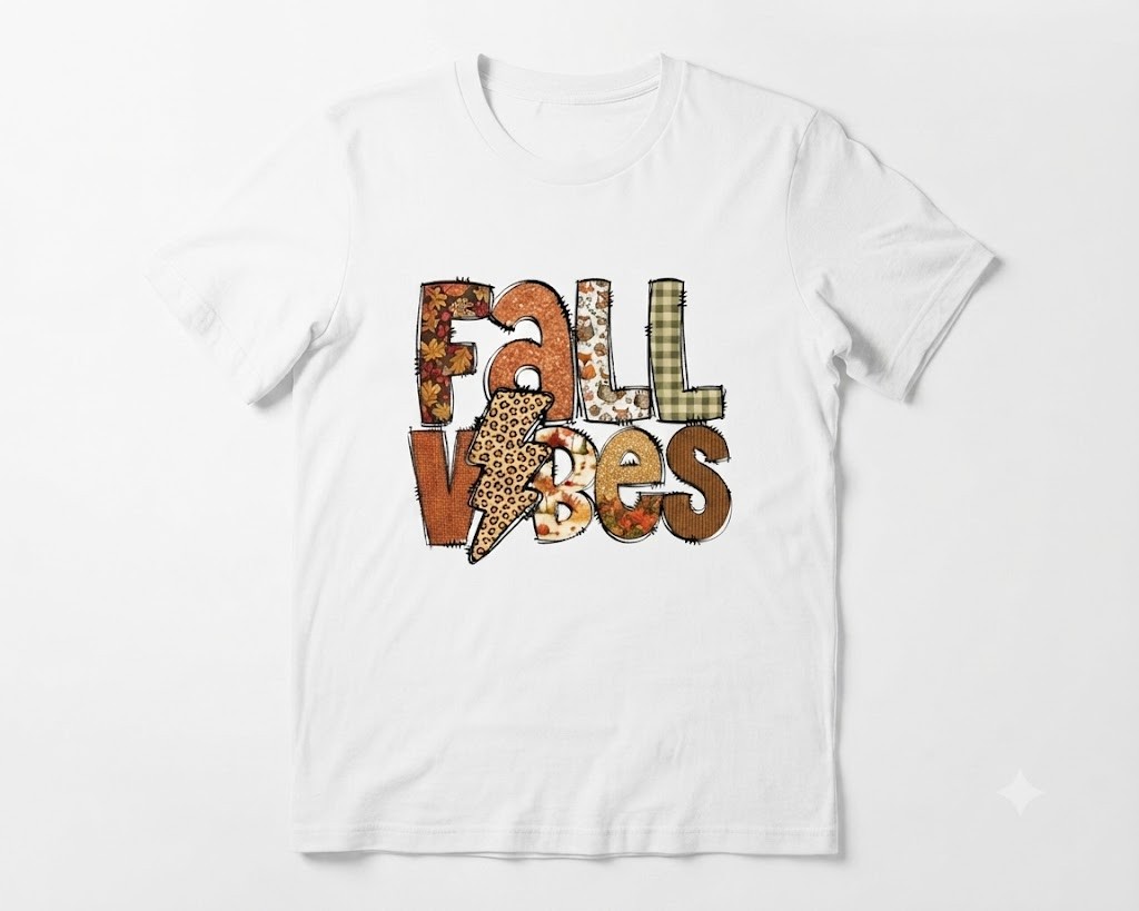 Fall Vibes White T-Shirt, Cute Autumn Season Tee, Thanksgiving Gift For Friends