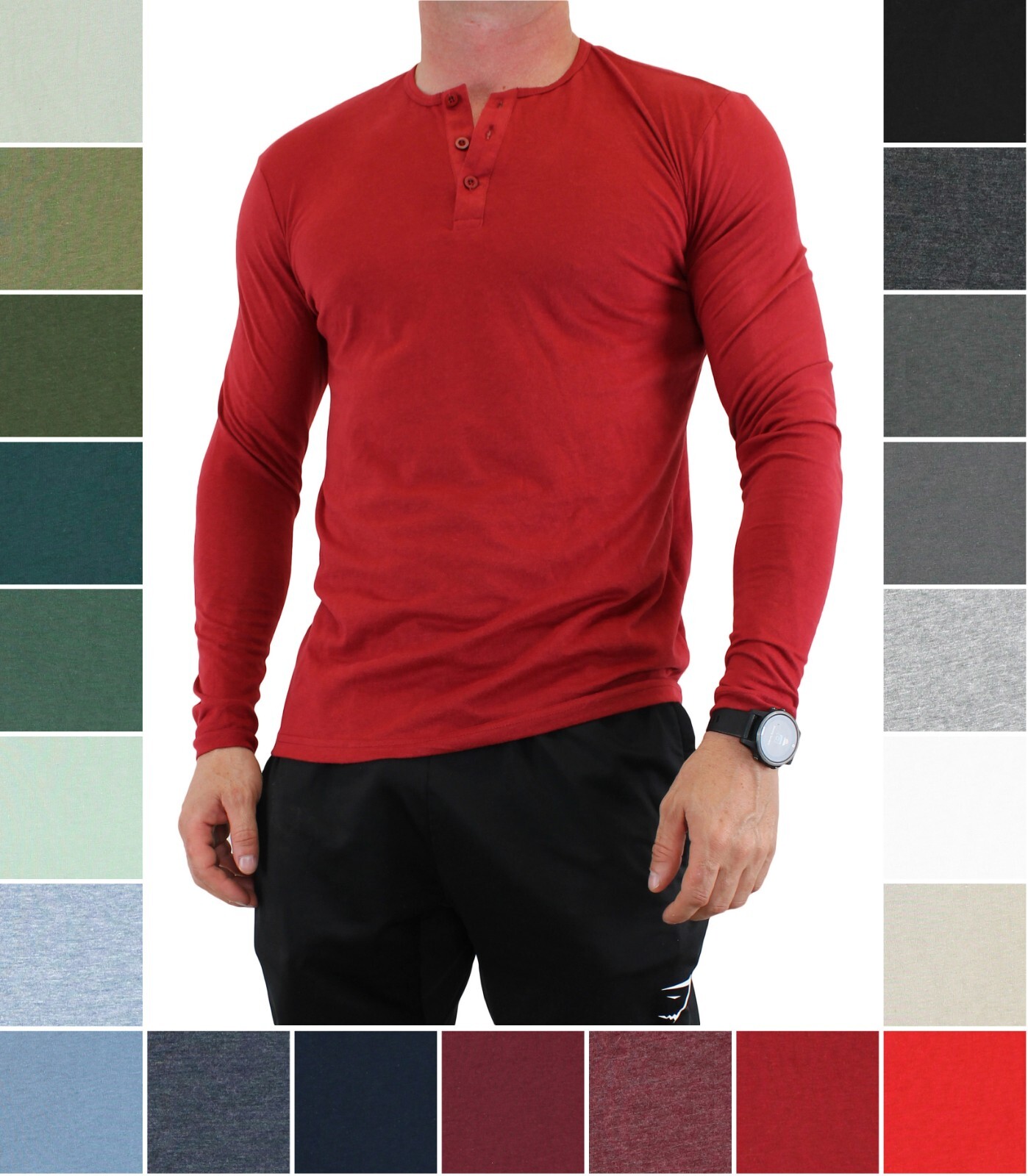 True Classic Men’s Shirt, Long Sleeve Henley Style Shirt MSRP $35