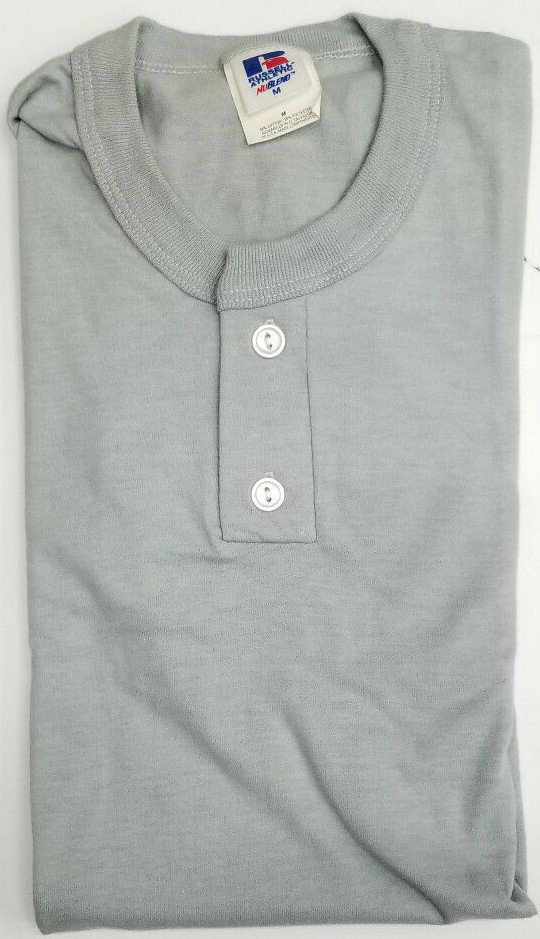 Vintage Russell Athletic Blank 2 Button Henley T-shirt Mens – Irregular