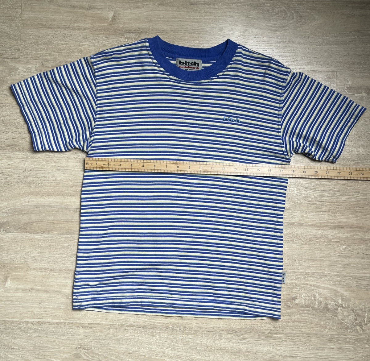Vintage Bitch Skateboards Striped T Shirt Men’s Size Medium 90S